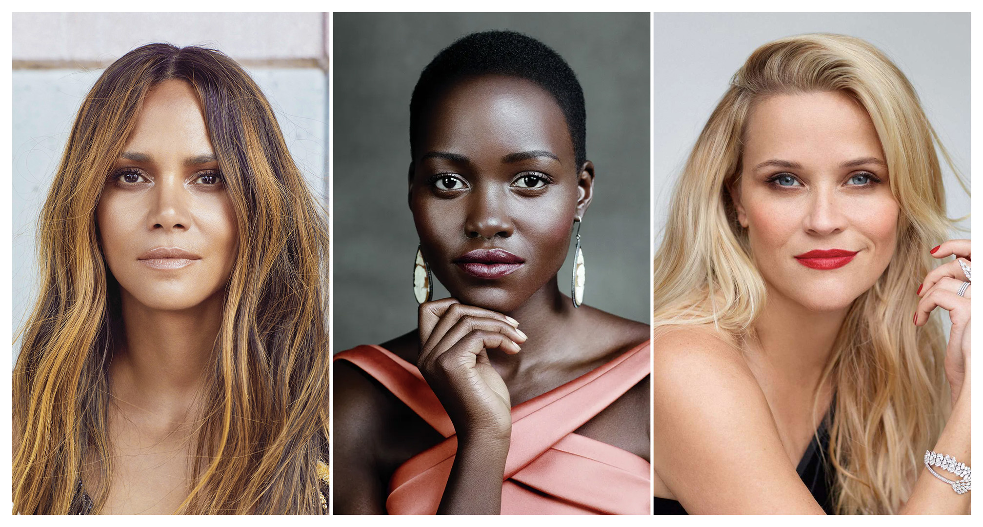 kolaž halle berry, lupite nyong'o i reese witherspoon