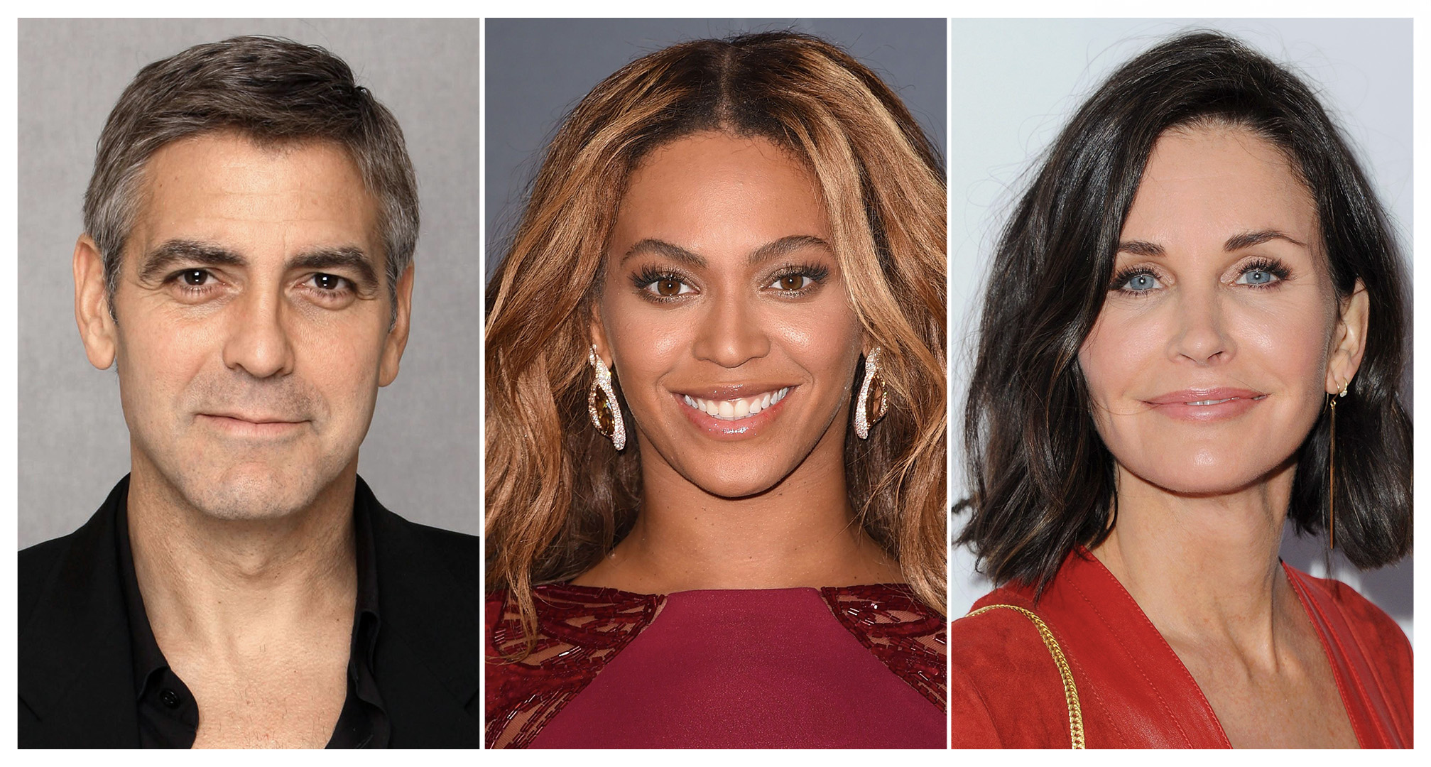 kolaž s george clooneyem, beyoncé i courtney cox