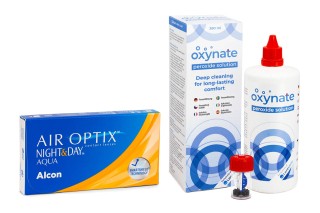 Air Optix Night & Day Aqua (6 leća) + Oxynate Peroxide 380 ml s kutijicom