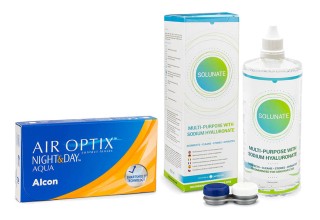 Air Optix Night & Day Aqua (6 leća) + Solunate Multi-Purpose 400 ml s kutijicom