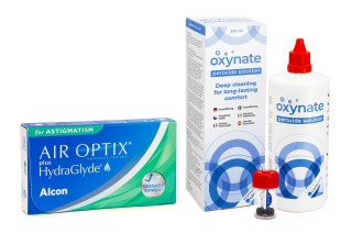 Air Optix Plus Hydraglyde for Astigmatism (3 leće) + Oxynate Peroxide 380 ml s kutijicom