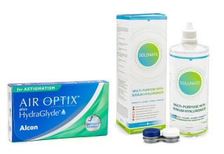 Air Optix Plus Hydraglyde for Astigmatism (3 leće) + Solunate Multi-Purpose 400 ml s kutijicom