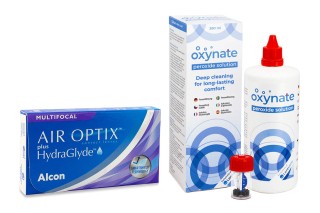 Air Optix Plus Hydraglyde Multifocal (3 leće) + Oxynate Peroxide 380 ml s kutijicom