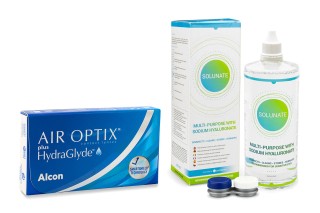 Air Optix Plus Hydraglyde (6 leća) + Solunate Multi-Purpose 400 ml s kutijicom