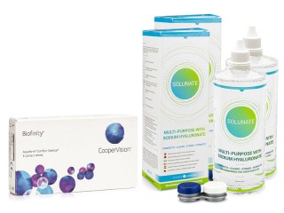 Biofinity (6 leća) + 2 x Solunate Multi-Purpose 400 ml s kutijicom