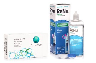 Biomedics 55 Evolution (6 leća) + ReNu MultiPlus 360 ml s kutijicom