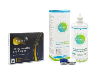 Lenjoy Monthly Day & Night (3 leće) + Solunate Multi-Purpose 400 ml s kutijicom